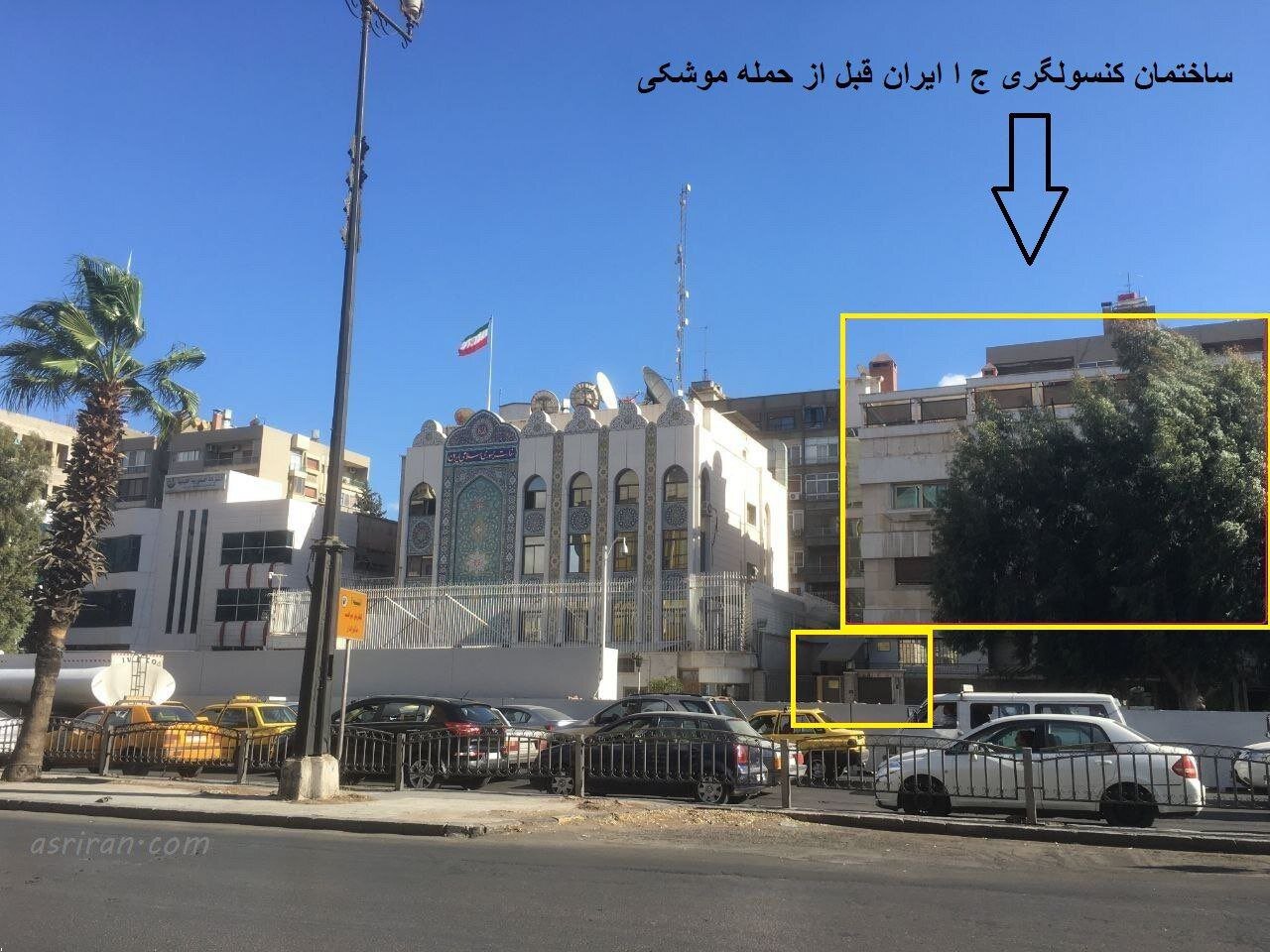 تصاویر ساختمان کنسولگری ایران قبل و بعد از حمله رژیم اسرائیل