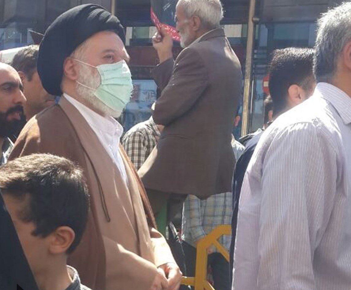 حضور سید مصطفی خامنه‌ای فرزند ارشد مقام معظم رهبری در راهپیمایی روز قدس