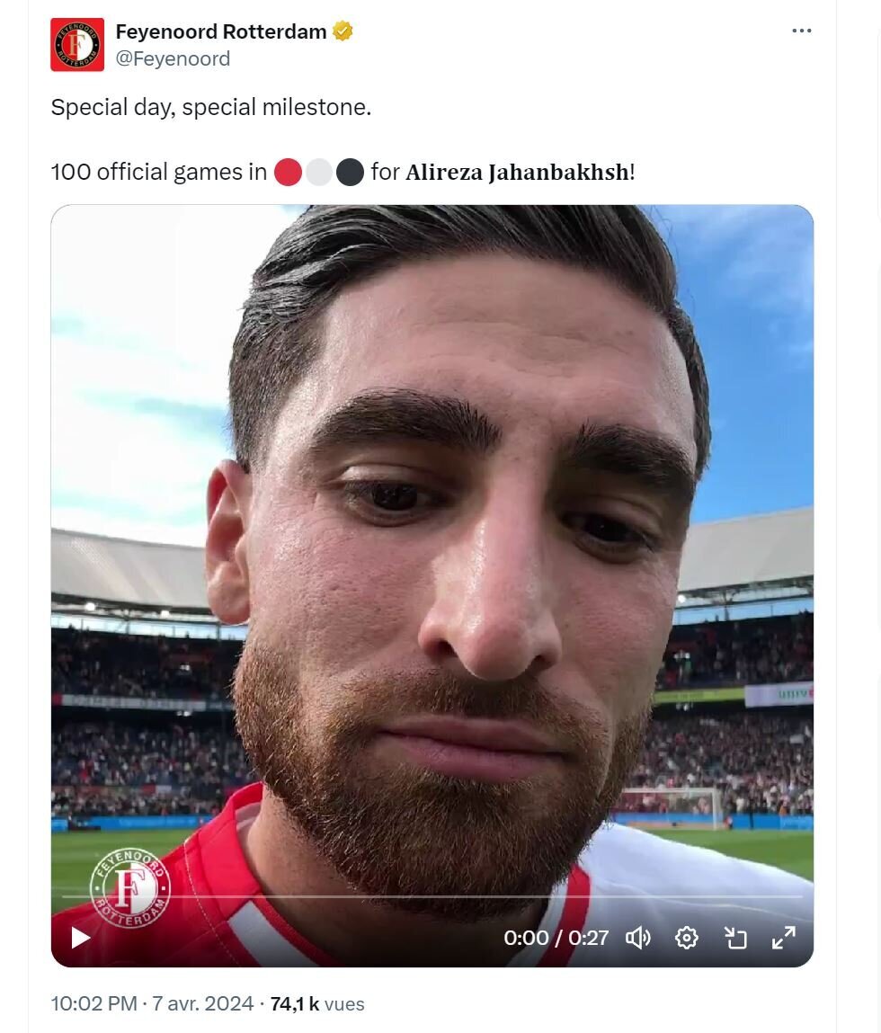 پیام جهانبخش به مناسبت ورود به باشگاه ۱۰۰ تاییها