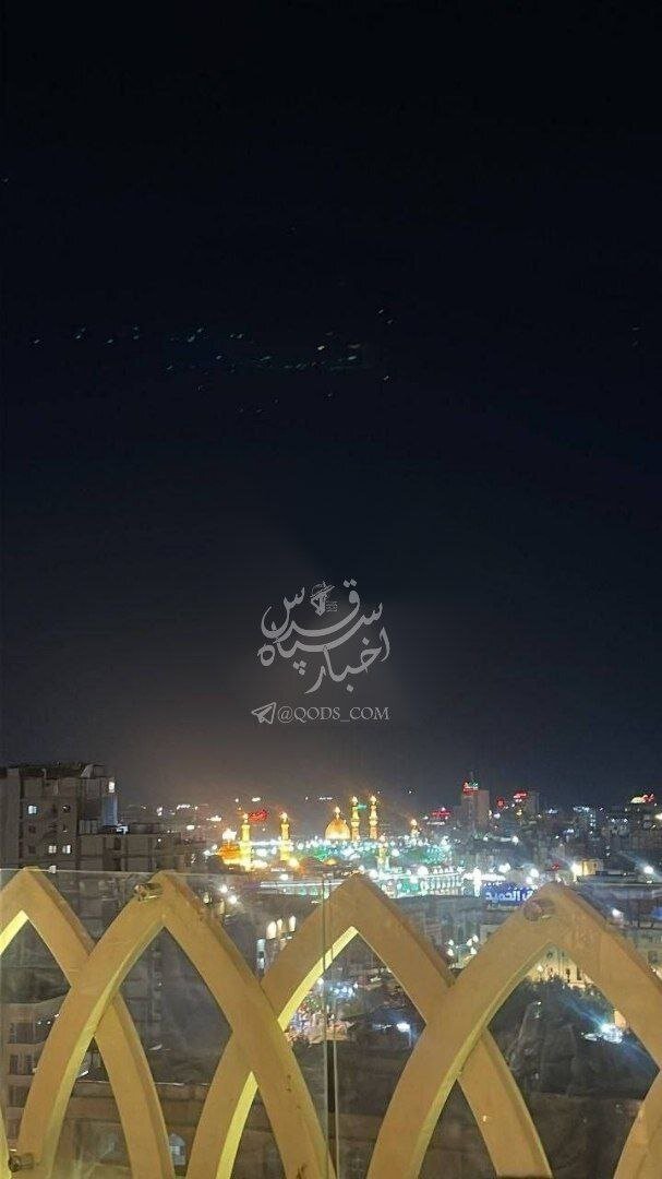 نخستین تصاویر از عبور گروهی پهپادهای ایران از فراز بین الحرمین در کربلا | عکس