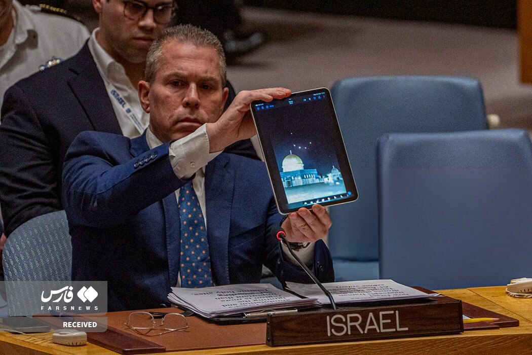 عکسی که نماینده اسرائیل در سازمان ملل نشان داد و واکنش نماینده ایران | ببینید