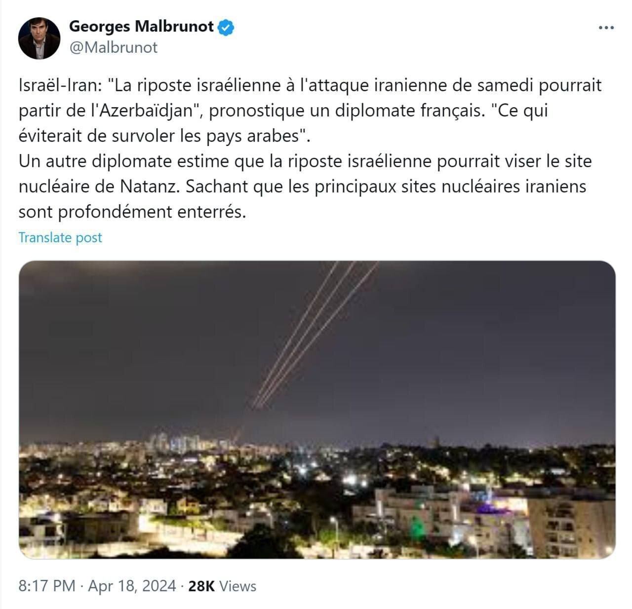 حمله و هدایت ریز پرنده ها از خاک جمهوری باکو انجام شده است....