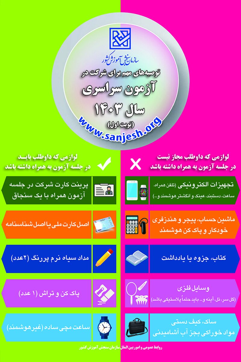 نحوه پرینت و رفع نقص کارت کنکور ۱۴۰۳ | داوطلبان این توصیههای مهم را جدی بگیرند
