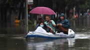 وضعیت خیابان های چین بعد از بارندگی‌های شدید + ویدئو