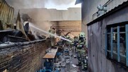 تصاویر آتش‌سوزی گسترده یک کارگاه بزرگ در تهران |‌ ویدئو