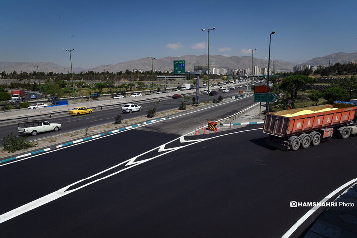 رفع معضل ترافیکی در غرب تهران| کندرو شرقی تقاطع آزادگان با بزرگراه لشگری تعریض شد