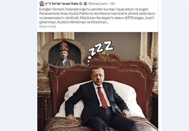 کنایه تمسخر آمیز وزیرخارجه رژیم اسرائیل به اردوغان؛ سریالت را ببین + عکس | واکنش ترکیه
