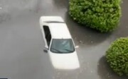وضعیت خودروها در آبگرفتگی خیابان‌های شهر شوشِ خوزستان + ویدئو