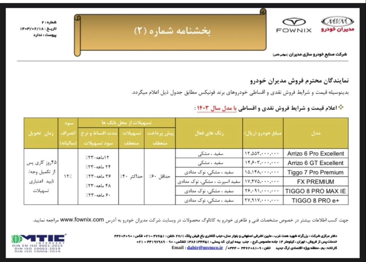 آغاز فروش فوق‌العاده ۶ خودرو با قیمت قطعی و شرایط اقساطی + جزئیات