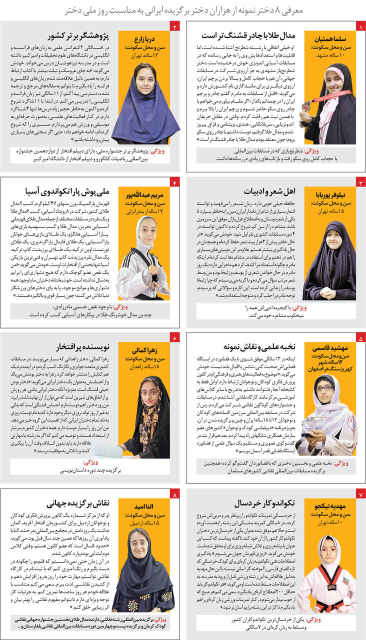 دختران ایرانی روی سکوهای افتخار