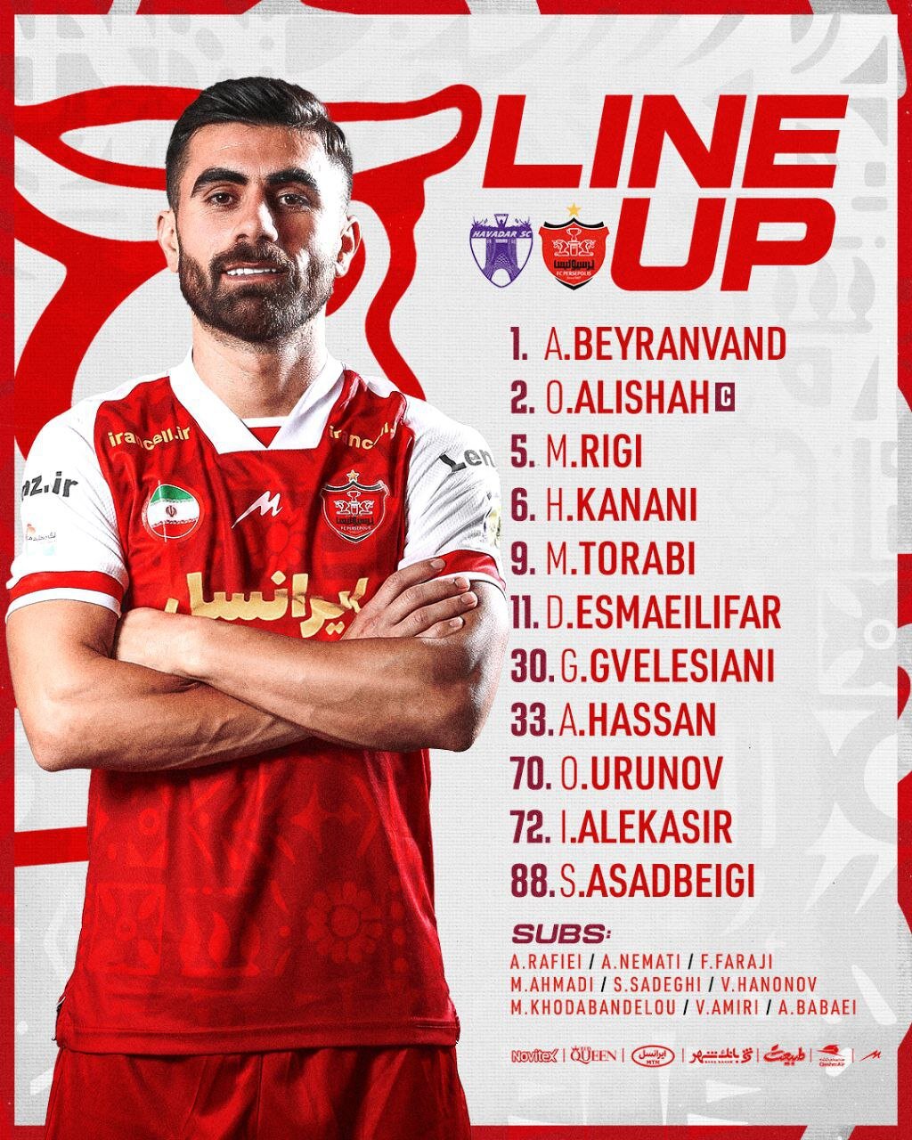 جانشین سروش رفیعی در مقابل هوادار مشخص شد | تغییر اجباری در ترکیب پرسپولیس در بازی امروز با هوادار