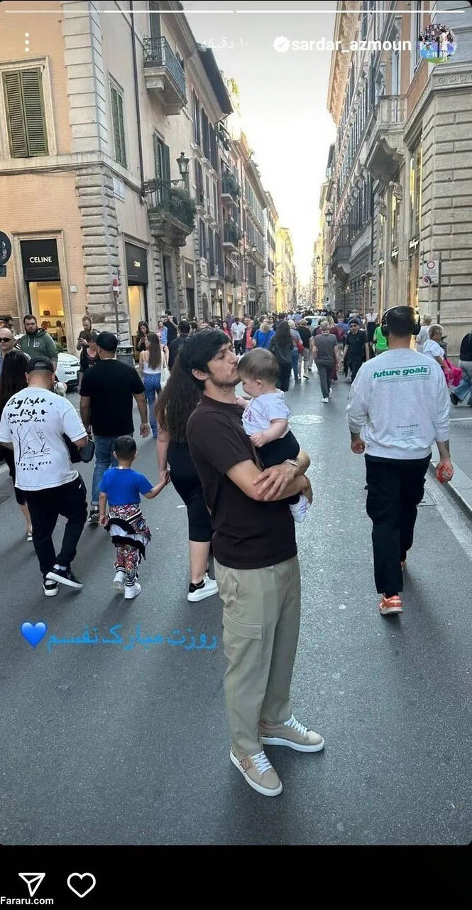 عکس متفاوت سردار آزمون همراه دخترش