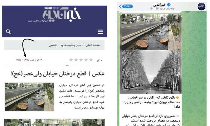 دروغ بزرگ قطع درخت | ادعای عجیب یک سایت خبری با عکس قدیمی