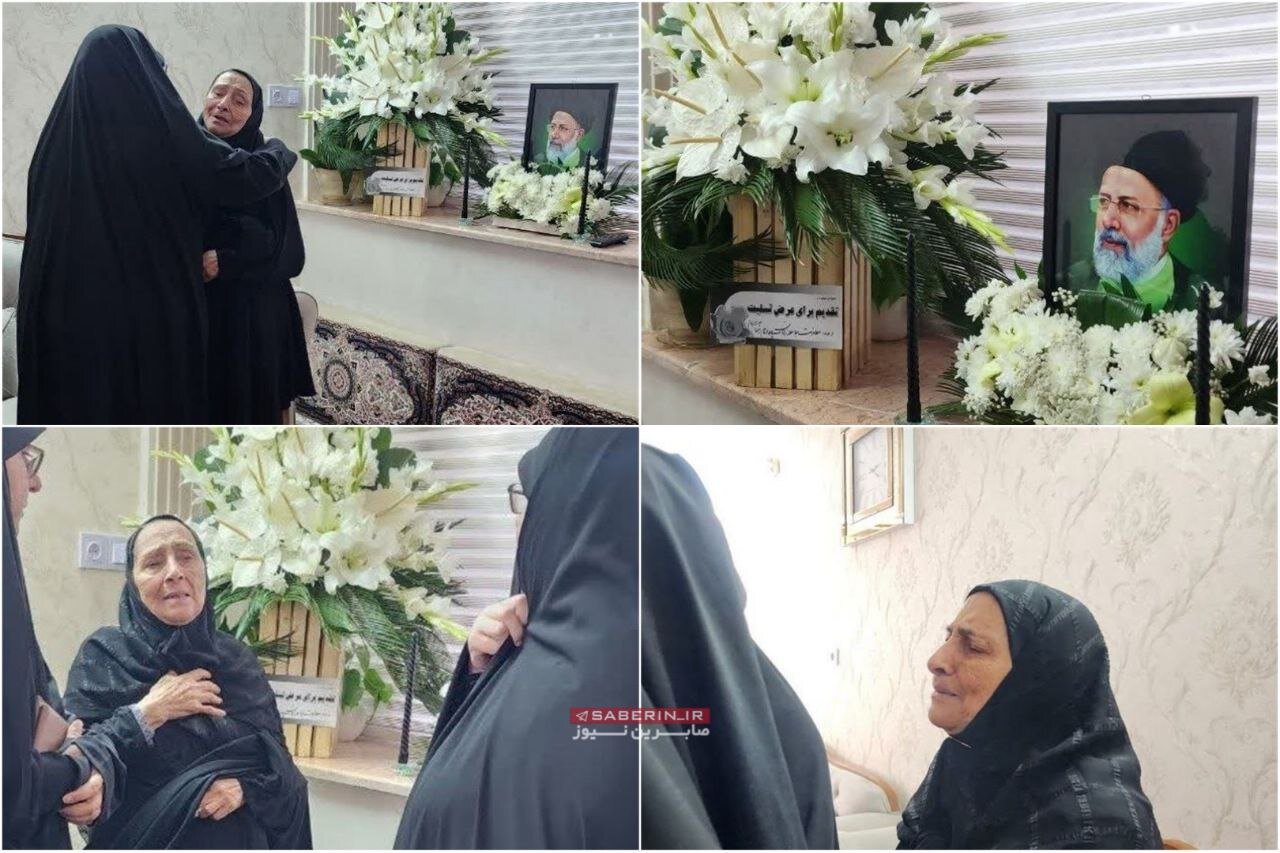 تصاویری از بی‌تابی خواهر شهید رئیسی در منزلش  | عکس