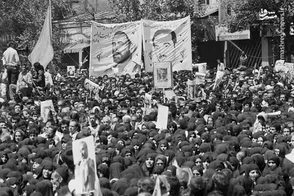 مقایسه جمعیت تشییع دو رئیس جمهور شهید به فاصله ۴۳ سال | تصاویر