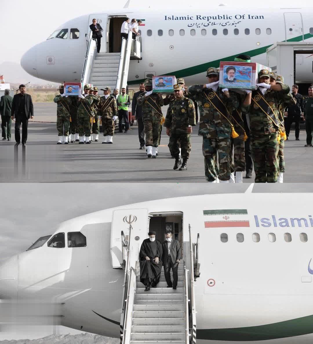 عکس | قابی غمانگیز از دو سفر شهید رئیسی به بیرجند ؛ با پای خود و روی دوش ارتشیها