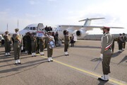 مراسم استقبال از پیکر استاندار شهید در فرودگاه مراغه | ویدئو