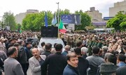 سوگواری باشکوه با سنج و دمام در مراسم تشییع پیکر شهید سردار موسوی | ویدئو