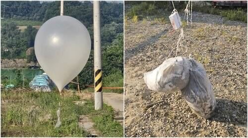 کره‌شمالی بالن‌های پر از زباله رو به سمت کره‌جنوبی روانه کرد