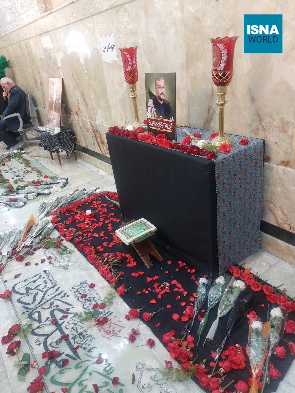 جدیدترین تصویر از مزار شهید امیر عبداللهیان در حرم عبدالعظیم (ع)