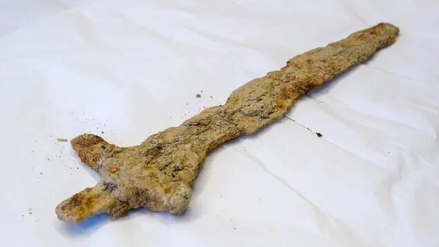 گنج هزار ساله که اتفاقی در یک مزرعه پیدا شد + عکس | بقایای شمشیر وایکینگی را ببینید