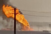 لحظه انفجار تانکر گاز در جایگاه سوخت میرجاوه | ۴ تانکر دیگر در آتش سوختند
