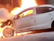 آتش گرفتن خودروی شاهین در تبریز + فیلم
