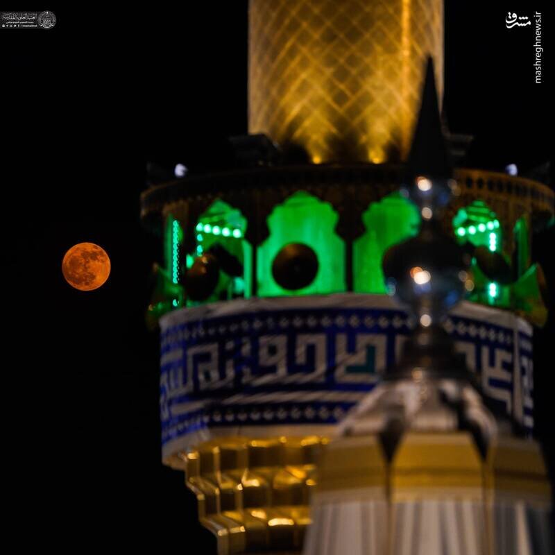 رویت ماه کامل بر فراز حرم امیرالمومنین | تصاویر