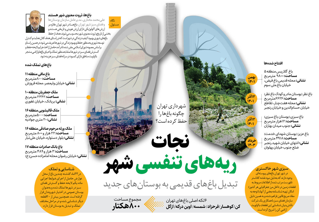 نجات ریههای تنفسی شهر | تبدیل باغهای قدیمی به بوستانهای جدید