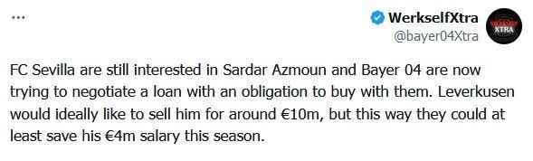 سویا همچنان پیگیر آزمون | بایرلورکوزن رقم سردار را کاهش داد