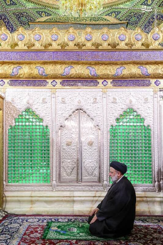 گریه های شهید رئیسی در حرم حضرت رقیه(س) | تصاویر