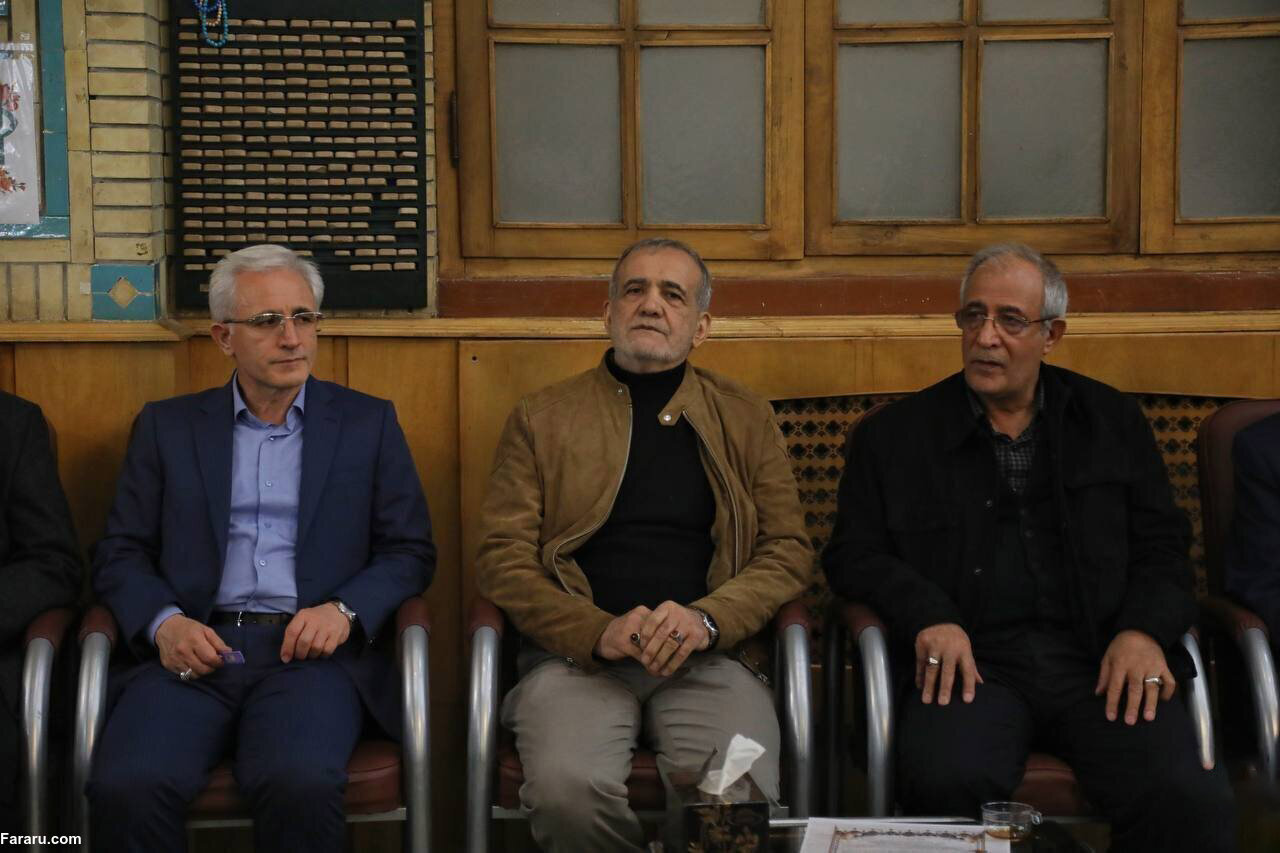 مسعود پزشکیان در مراسم همسر این چهره فوتبالی | تصاویر