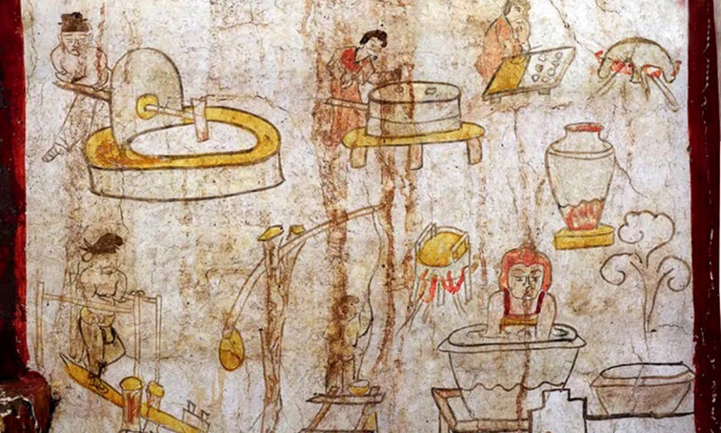 نقاشی های هزاران ساله در مقبره چینی | ببینید