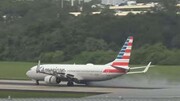 ترکیدن لاستیک یک هواپیمای آمریکایی هنگام برخاستن | ویدئو