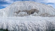 اولین آبشار نمکی جهان در ایران + تصاویر و فیلم