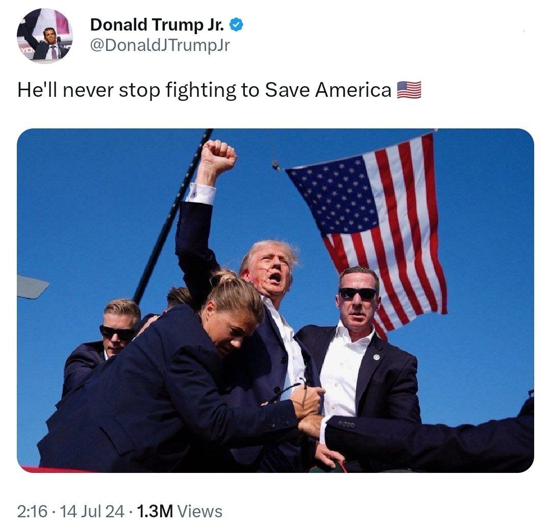 توئیت پسر ترامپ در واکنش به حمله نافرجام به پدرش + عکس | او هرگز ...