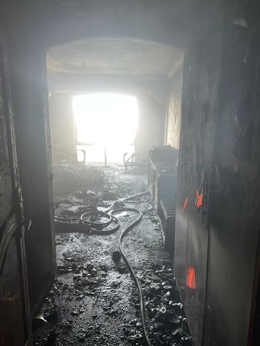 آتش‌سوزی در هتل رویال قائم کیش | تصاویری از محل حادثه بعد از اطفای حریق