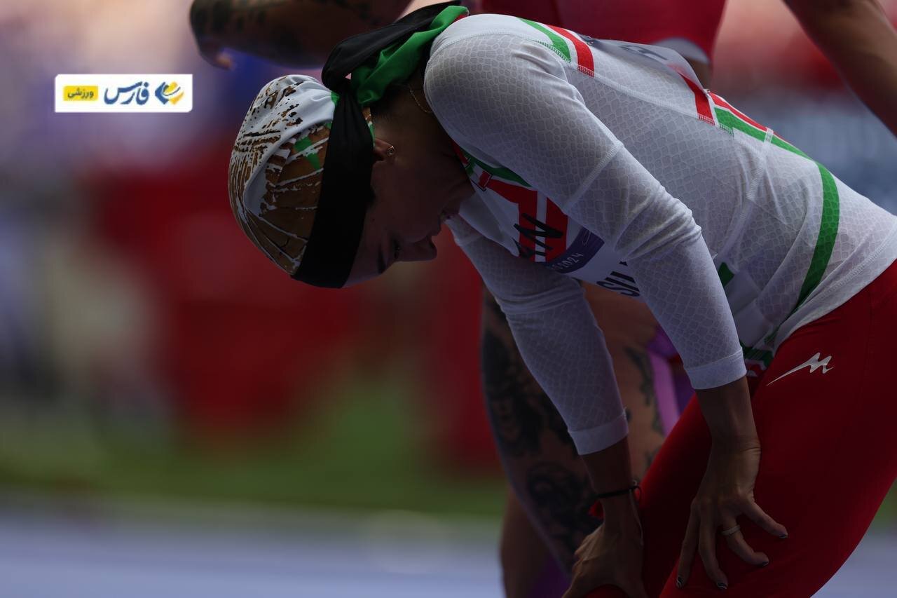 تصاویری از رقابت فرزانه فصیحی در دوی ۱۰۰ متر