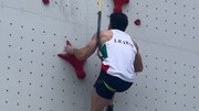 نمای زیبای دیواره مسابقات سنگ نوردی المپیک پاریس و حضور ورزشکار ایرانی | ویدئو