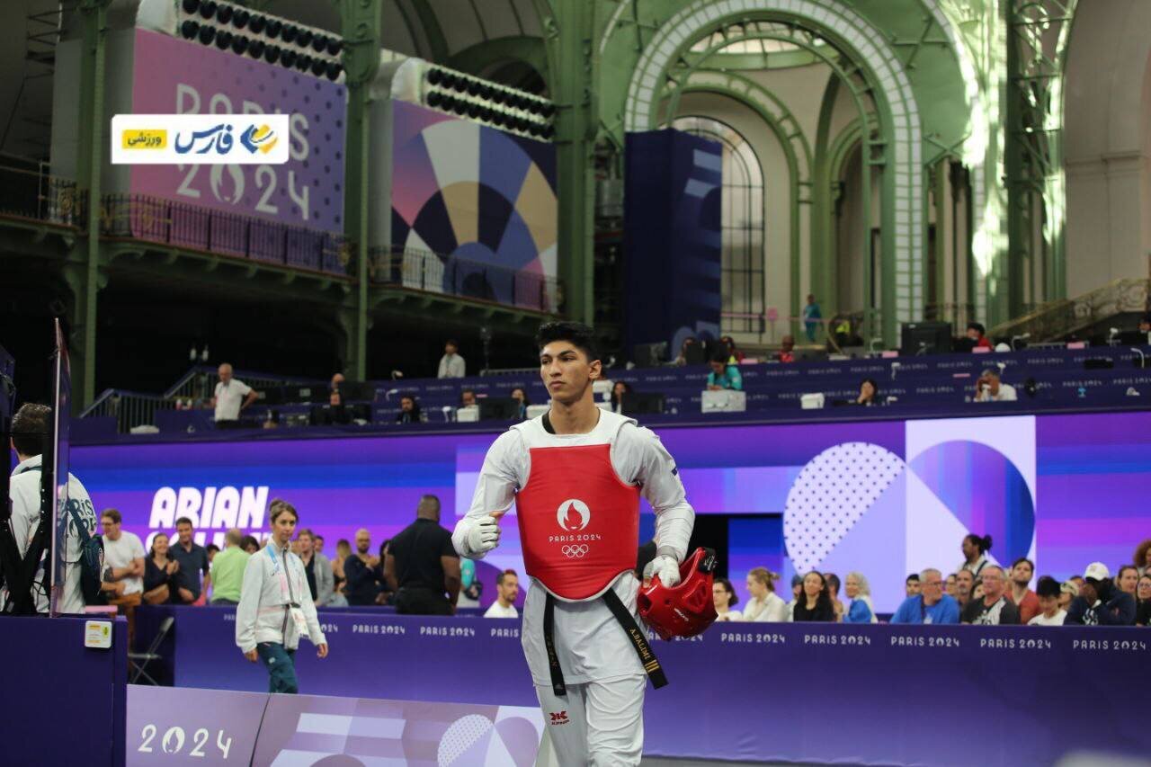تصاویری از پیروزی مقتدرانه آرین سلیمی مقابل حریف خود در المپیک پاریس
