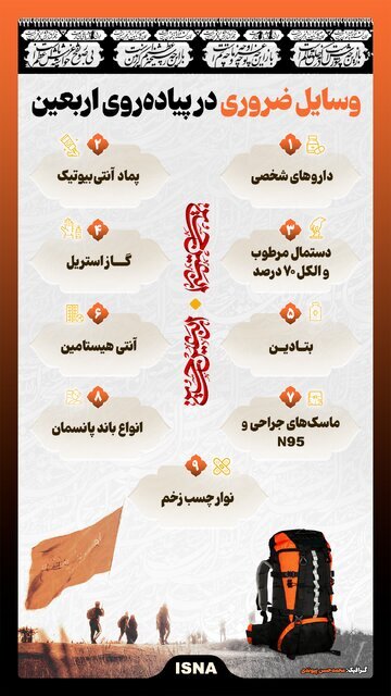 وسایل ضروری برای پیادهروی اربعین ۱۴۰۳