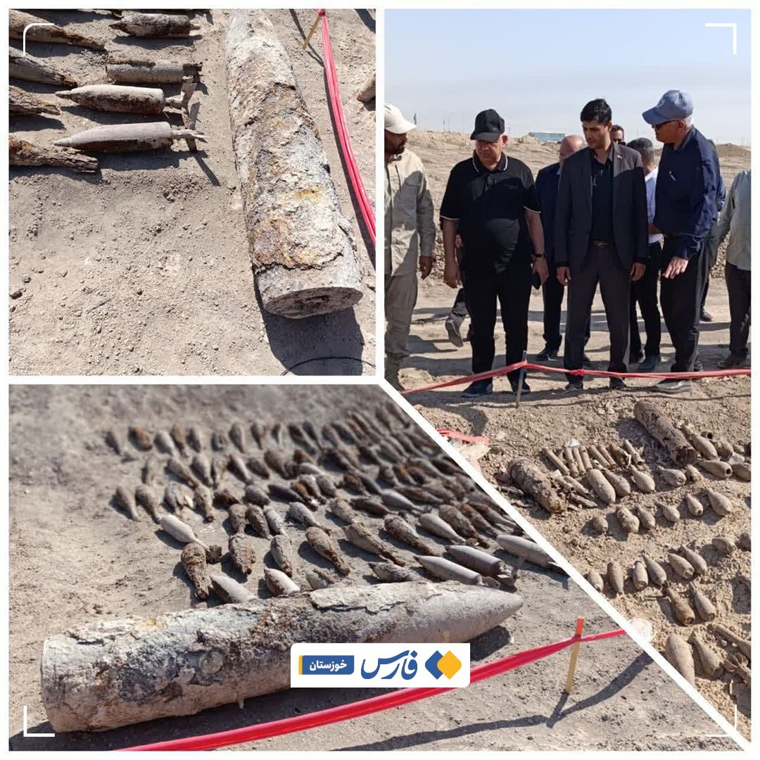 کشف بمب ۵۰۰ پوندی در پروژه ریلی شلمچه _ بصره | تصاویر