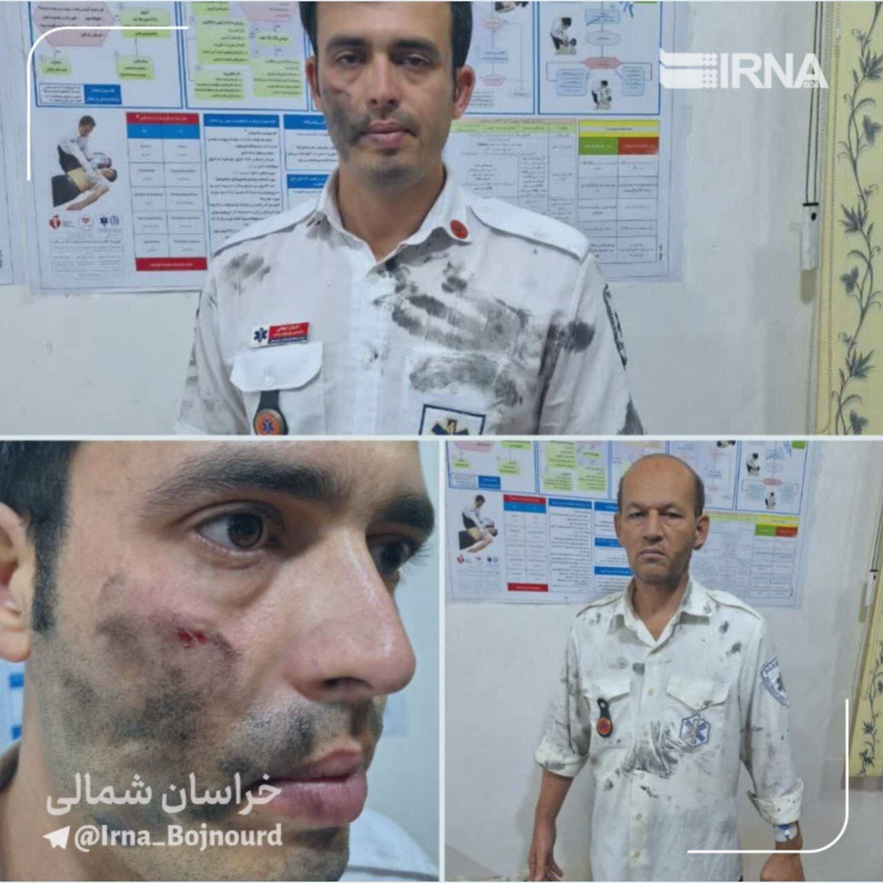 کتک خوردن تکنسینهای اورژانس در خراسان + عکس | راننده له شده بود