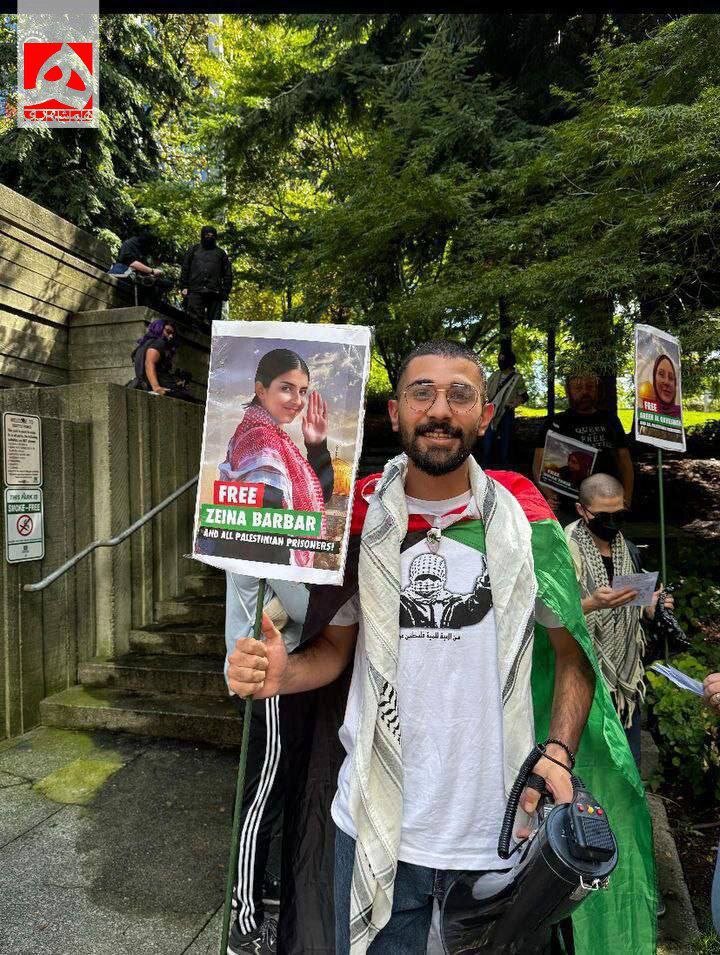 تصاویر دانشجویان دختر اسیر فلسطینی در دست تظاهرات کنندگان آمریکایی