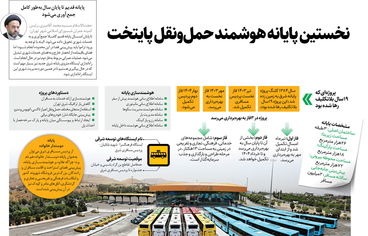 نخستین پایانه هوشمند حملونقل پایتخت