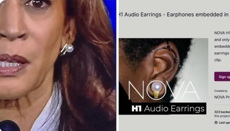 تصاویر | تقلب کامالا هریس در مناظره | گوشوارههایش هدفون بود!