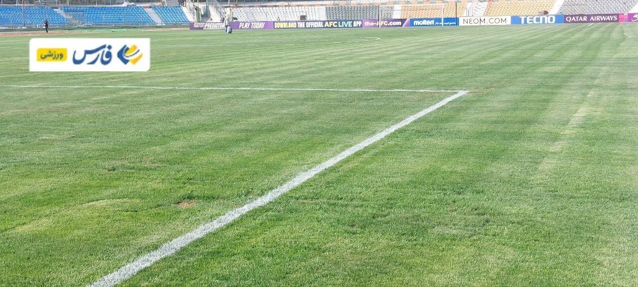 تصاویری از ناهمواریهای زمین چمن ورزشگاه شهرقدس؛ یک روز پیش از بازی استقلال و الغرافه