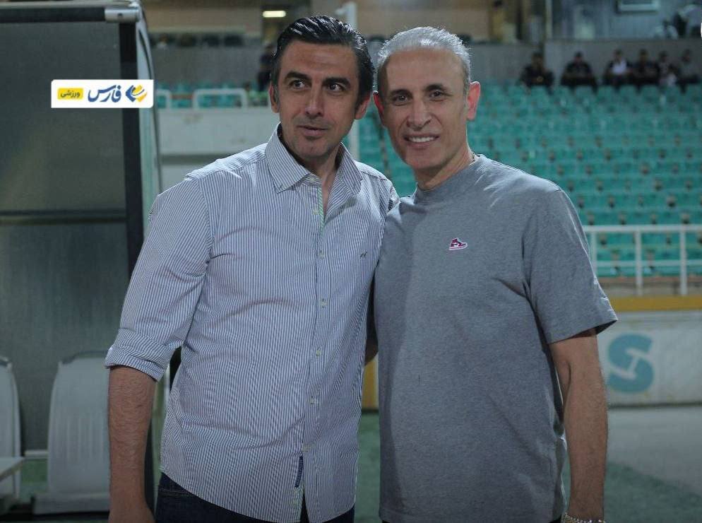 قاب مشترک رحمتی و گلمحمدی در حاشیه مصاف هوادار و فولاد | عکس