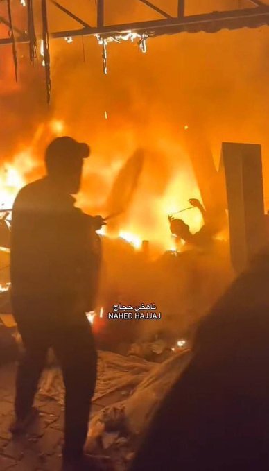 شب جهنمی؛ آتشسوزی چادرهای آوارگان فلسطینی، زنده زنده سوختن فلسطینیان در حمله دیشب رژیم اسرائیل | تصاویر