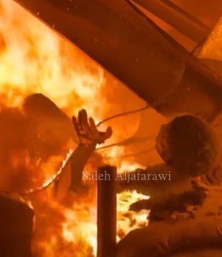 شب جهنمی؛ آتشسوزی چادرهای آوارگان فلسطینی، زنده زنده سوختن فلسطینیان در حمله دیشب رژیم اسرائیل | تصاویر